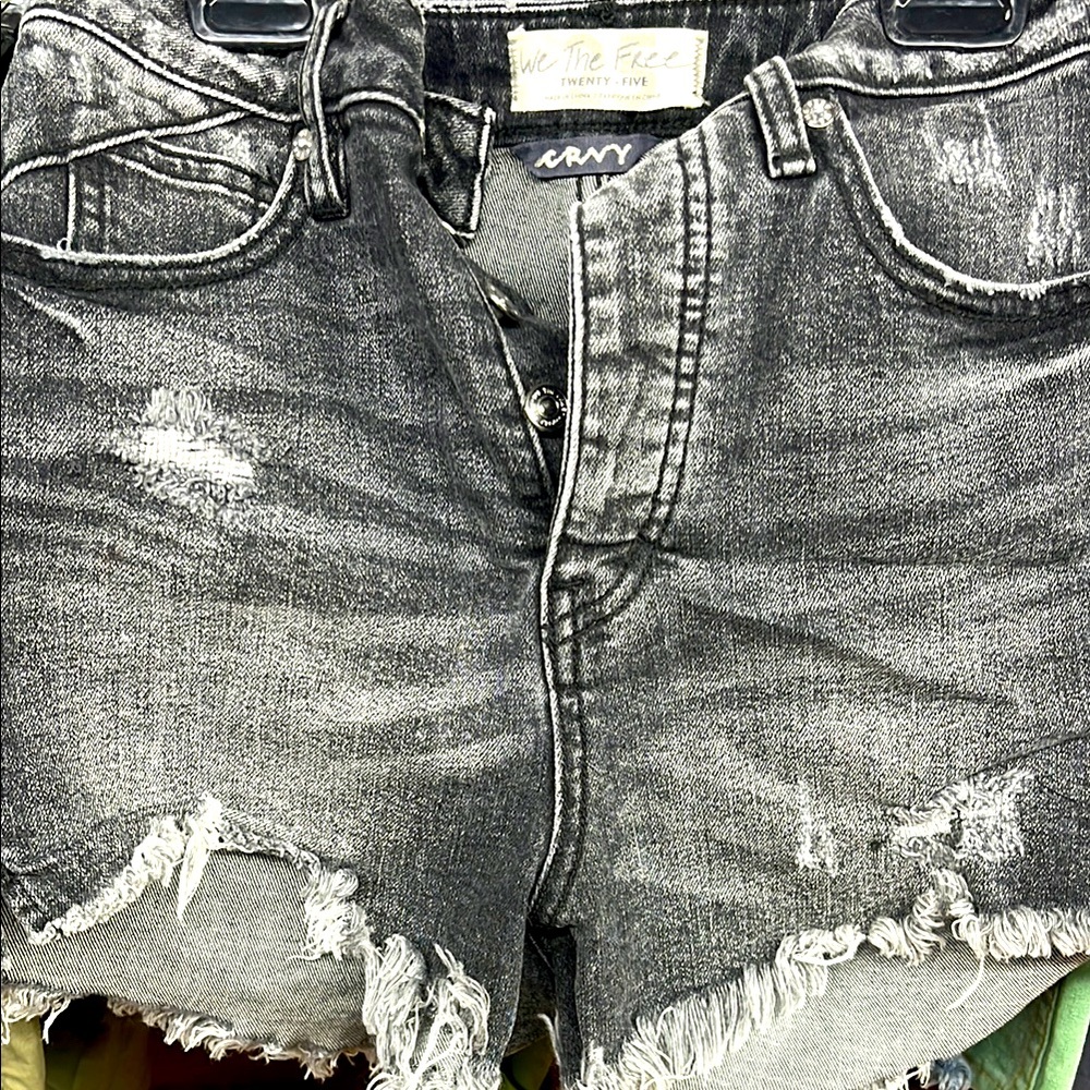 We The Free Black Distressed Women's Shorts